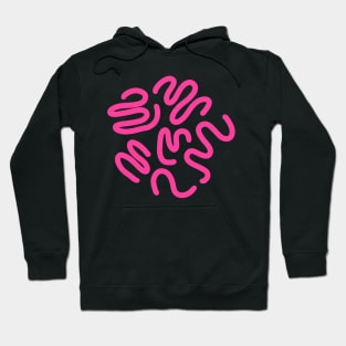 Wiggly pink squiggle print Hoodie